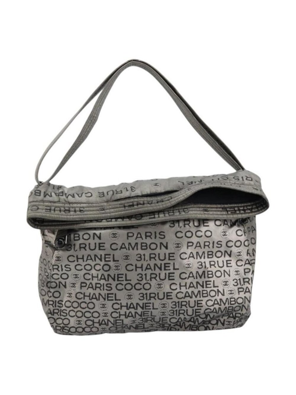 Authentic CHANEL Unlimited Shoulder Bag Coated Canvas 2way Silver CC - Picture 9 of 16